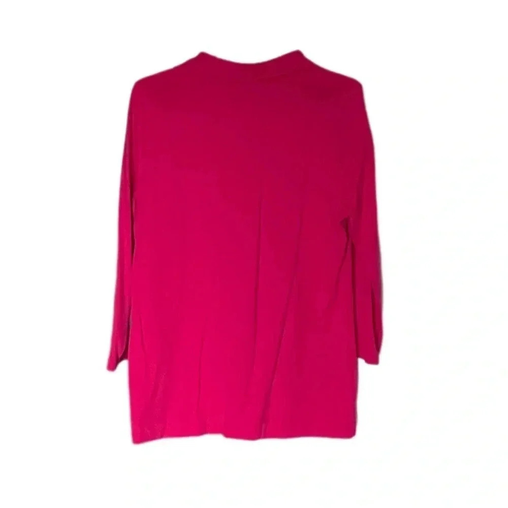 Kim Rogers Perfectly Soft 3/4 Sleeve Women’s Pink Casual Shirt Medium - Picture 4 of 9
